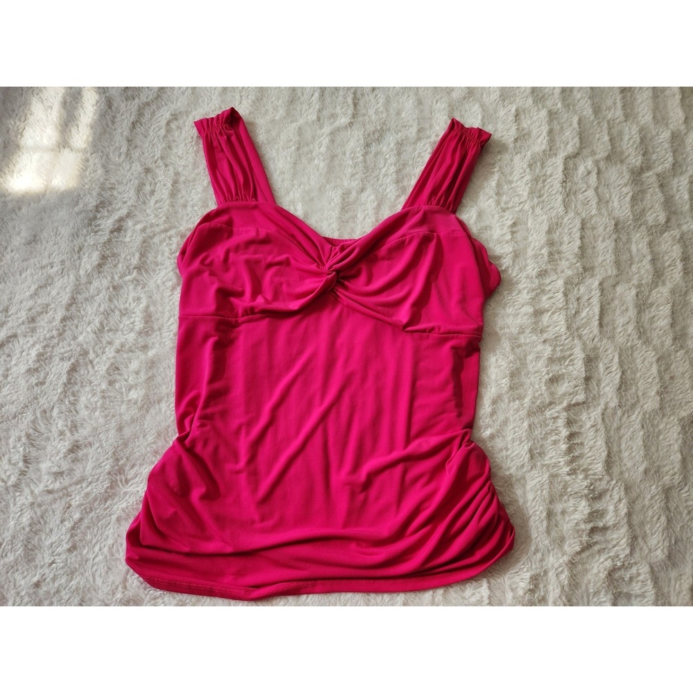 Torrid Hot Pink Twist Front Ruched Tank Top Women's Size 1 Plus